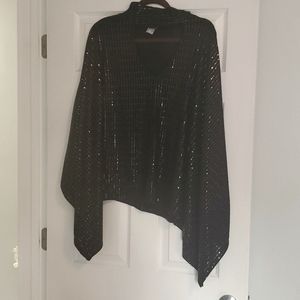 NWOT, Venus Seuqin PONCHO, BLACK, EVENING,  M/L
